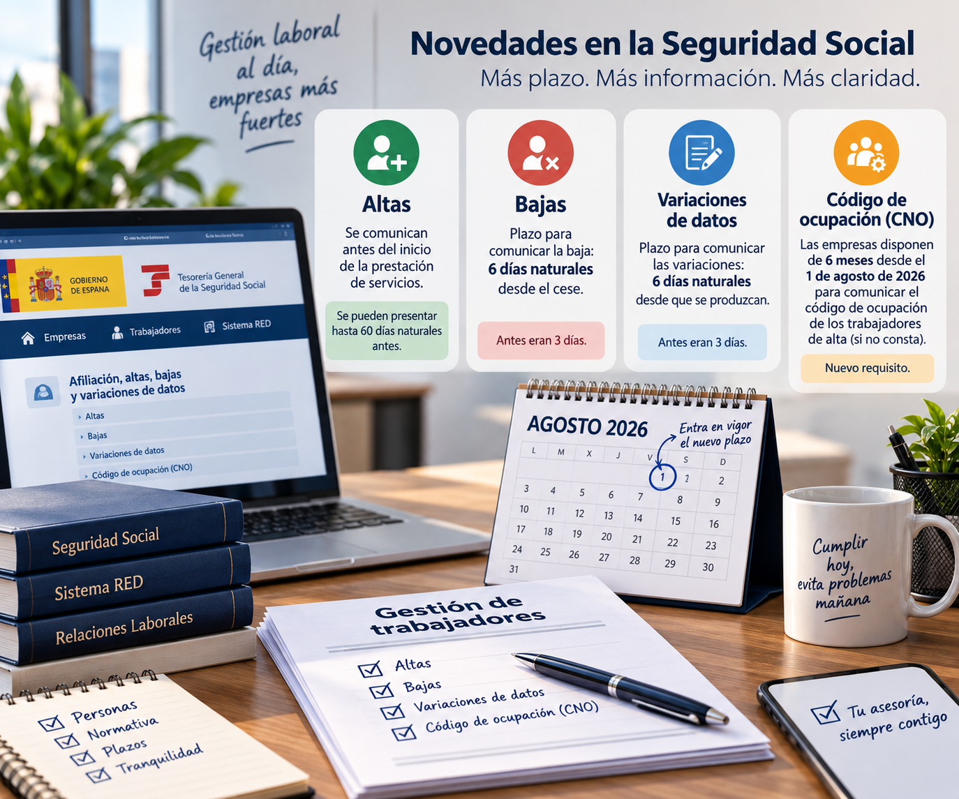 Plazo bajas Seguridad Social 6 días naturales